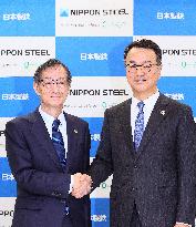 Press conference on the change of the president of Nippon Steel Corporation